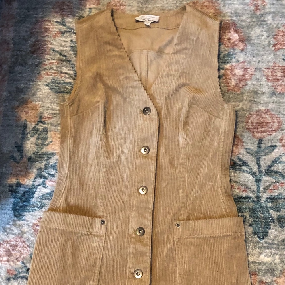 & Other Stories Tan Corduroy Button Dress Size 6